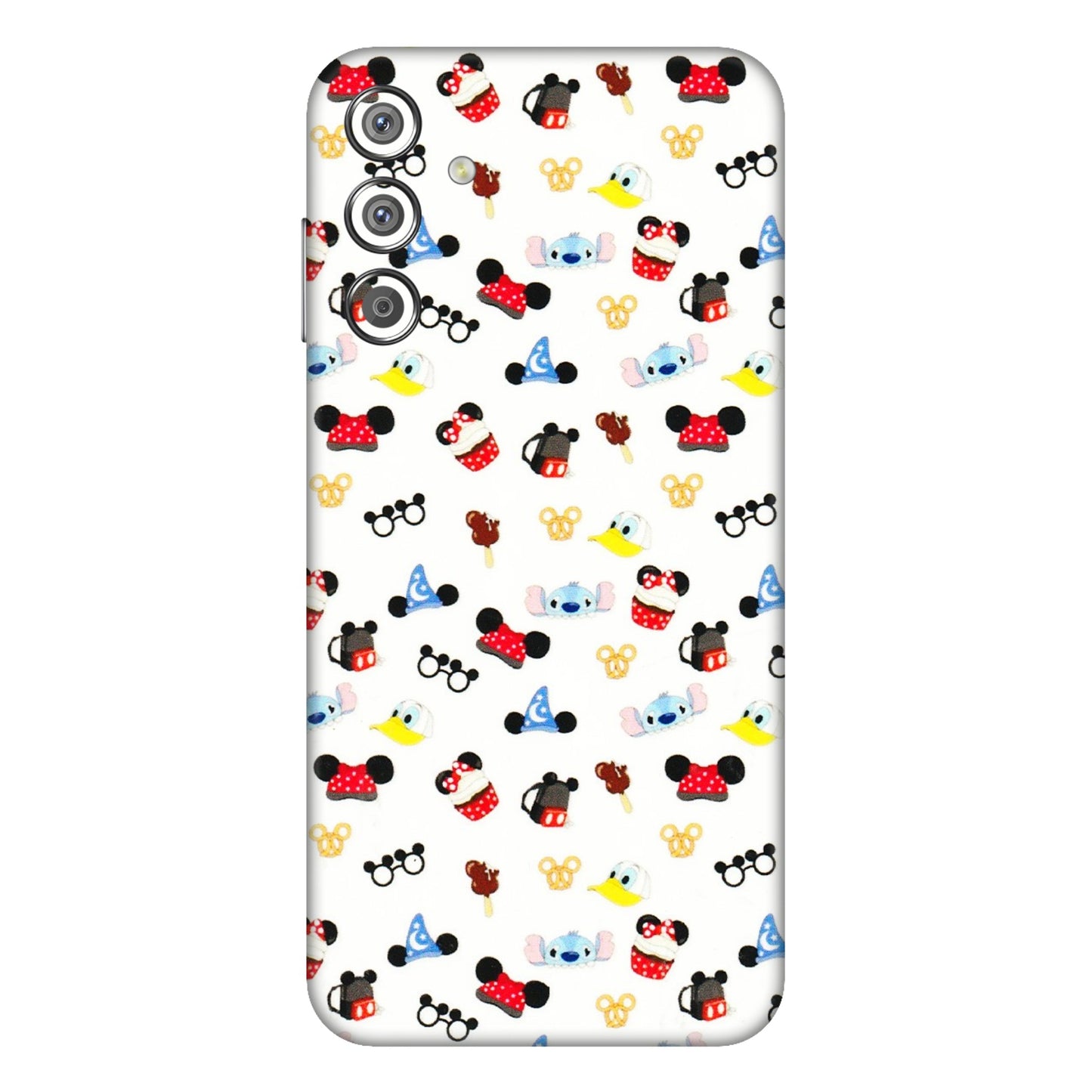 Samsung M/F/Note/Flip and C Phone Skins (All Models) - Minnie Mouse & Donald Doodles s - 3D Embossed Finish (L-194) Samsung Galaxy F15 (5G)