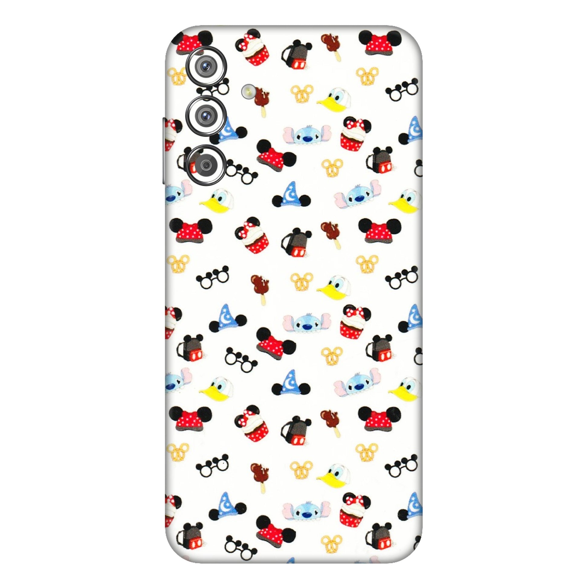 Samsung M/F/Note/Flip and C Phone Skins (All Models) - Minnie Mouse & Donald Doodles s - 3D Embossed Finish (L-194) Samsung Galaxy F15 (5G)