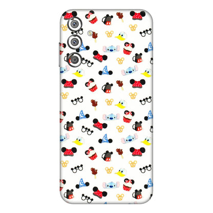 Samsung M/F/Note/Flip and C Phone Skins (All Models) - Minnie Mouse & Donald Doodles s - 3D Embossed Finish (L-194) Samsung Galaxy F15 (5G)