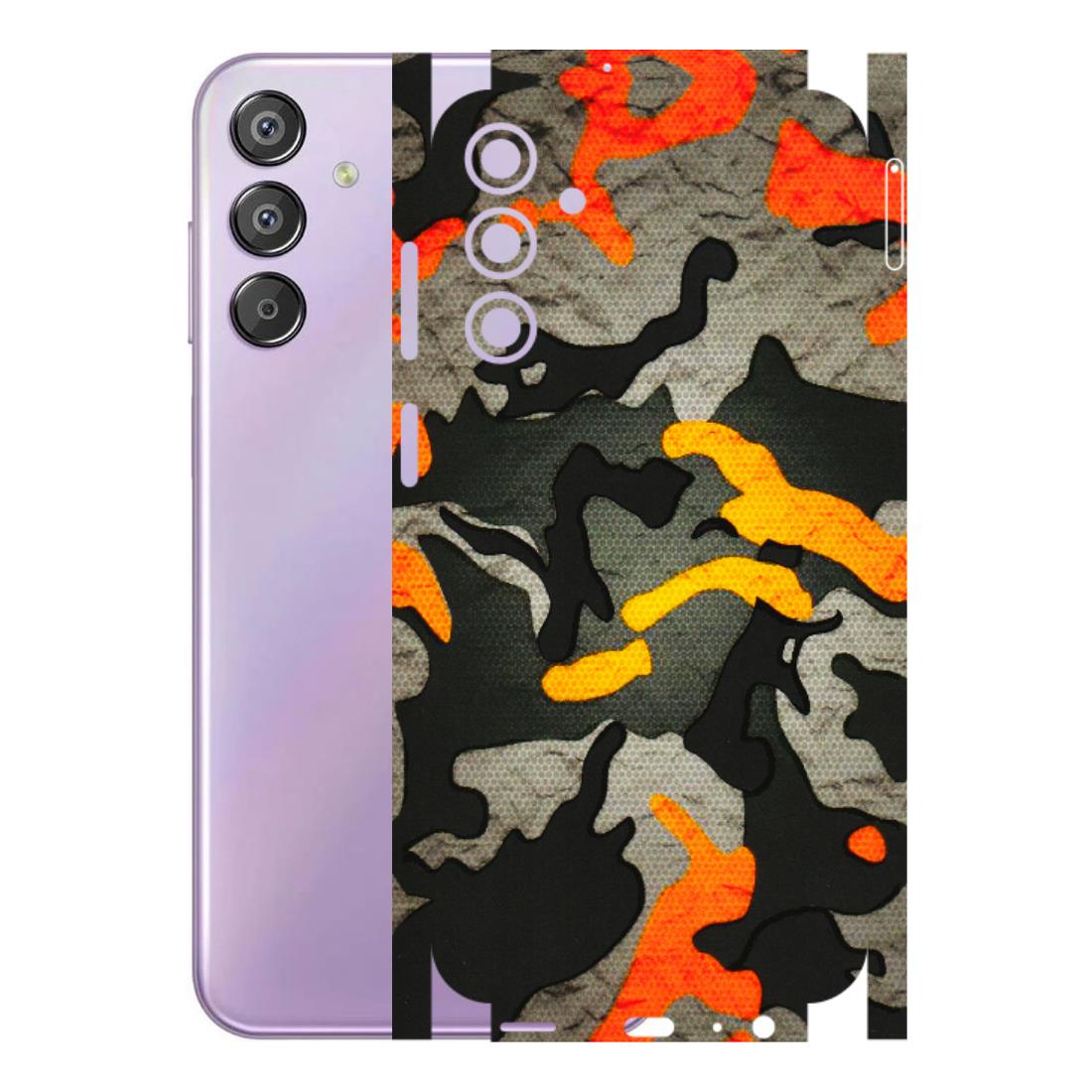 Samsung M/F/Note/Flip and C Phone Skins (All Models) - Orange Camouflage - 3D Embossed Finish (L-204) Samsung Galaxy F15 (5G)