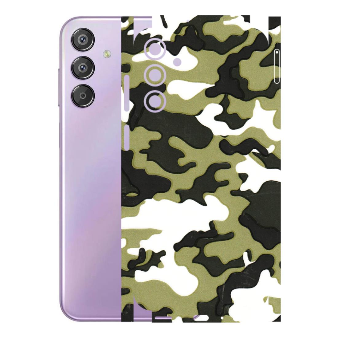 Samsung M/F/Note/Flip and C Phone Skins (All Models) - Camouflages White And Green - 3D Embossed Finish (L-243) Samsung Galaxy F15 (5G)