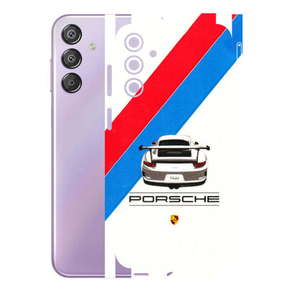 Samsung M/F/Note/Flip and C Phone Skins (All Models) - Porche Car Sober Logo - 3D Embossed Finish (L-248) Samsung Galaxy F15 (5G)