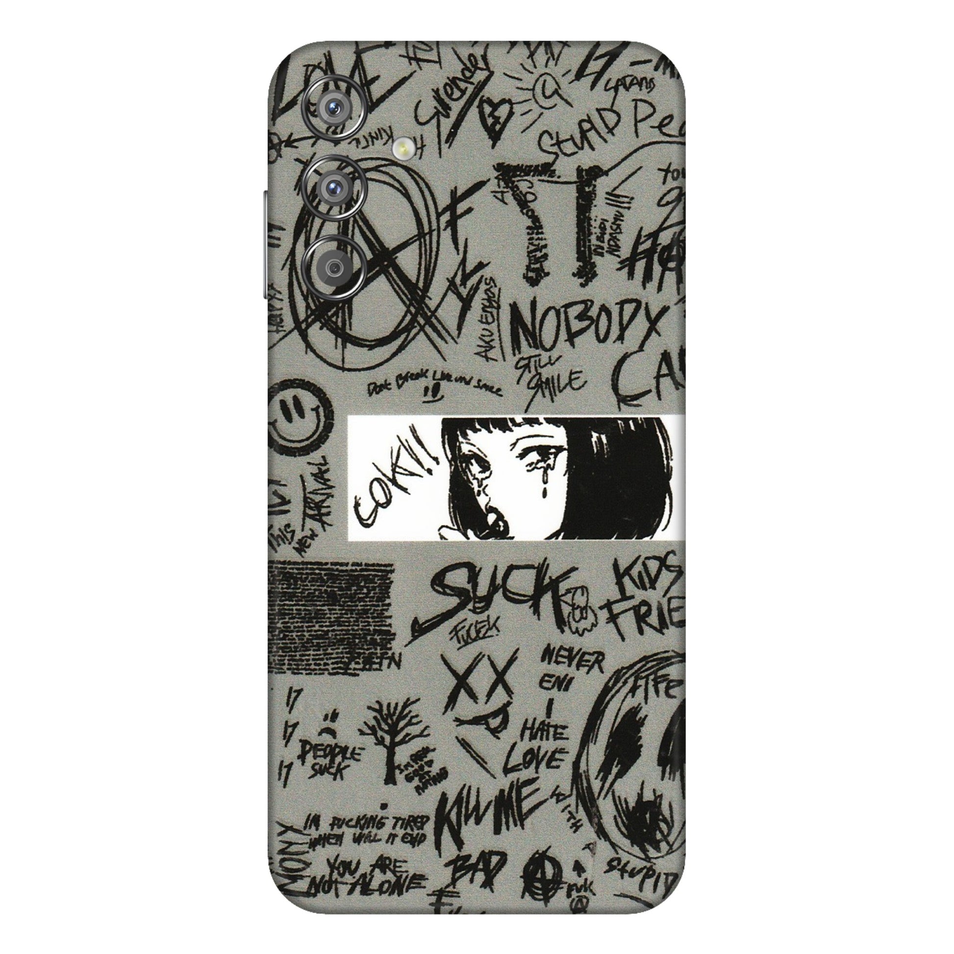 Samsung M/F/Note/Flip and C Phone Skins (All Models) - Never Have Love Anime - 3D Embossed Finish (L-260) Samsung Galaxy F15 (5G)