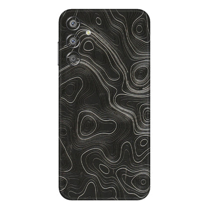 Samsung M/F/Note/Flip and C Phone Skins (All Models) - Abstract White Line Map - 3D Embossed Finish (L-269) Samsung Galaxy F15 (5G)