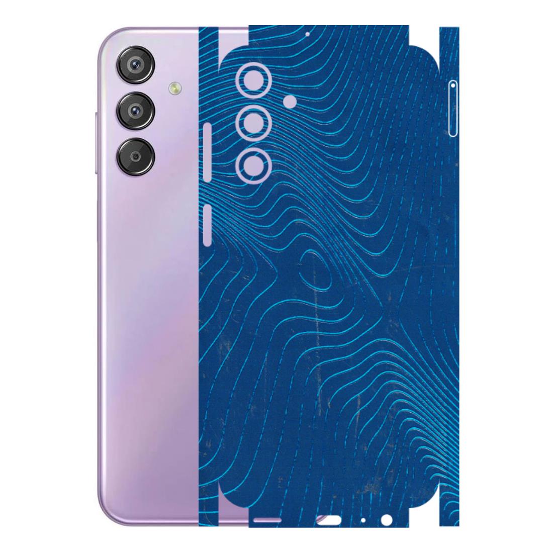 Samsung M/F/Note/Flip and C Phone Skins (All Models) - Abstract Blue Line Map - 3D Embossed Finish (L-272) Samsung Galaxy F15 (5G)