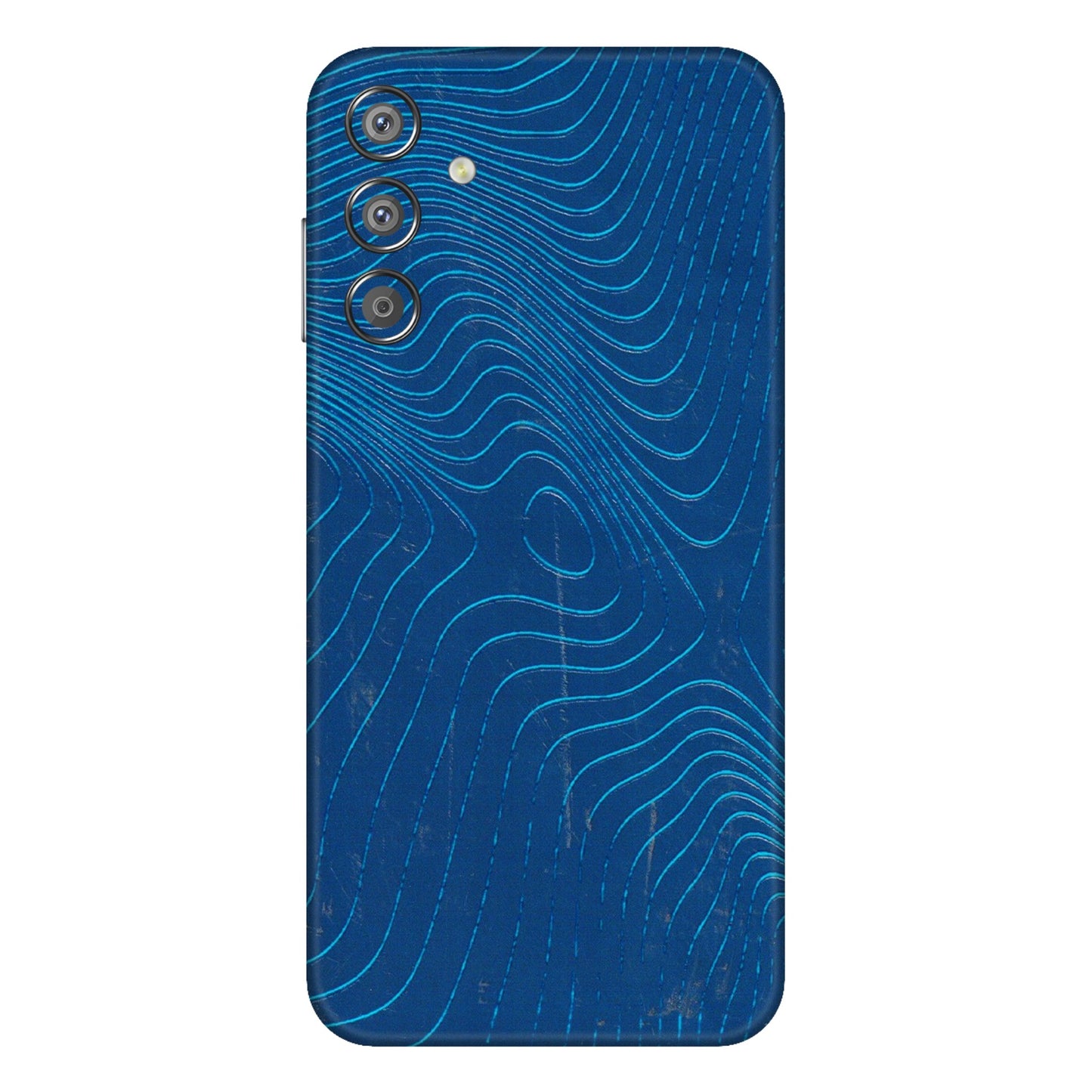 Samsung M/F/Note/Flip and C Phone Skins (All Models) - Abstract Blue Line Map - 3D Embossed Finish (L-272) Samsung Galaxy F15 (5G)