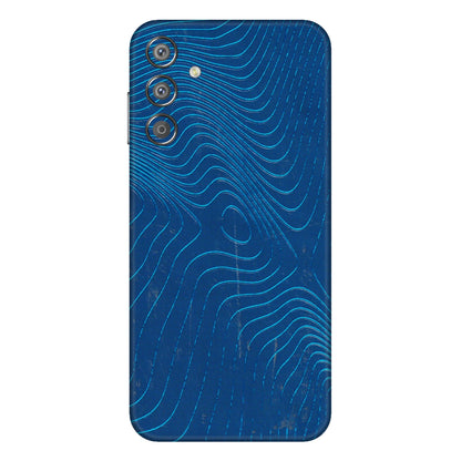 Samsung M/F/Note/Flip and C Phone Skins (All Models) - Abstract Blue Line Map - 3D Embossed Finish (L-272) Samsung Galaxy F15 (5G)