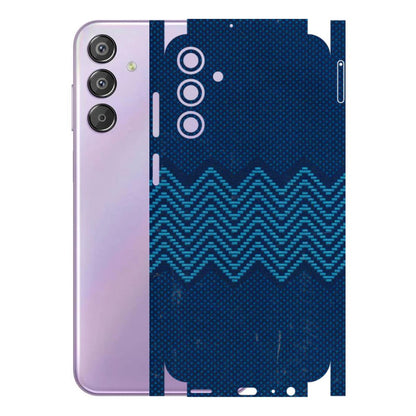 Samsung M/F/Note/Flip and C Phone Skins (All Models) - Blue Sober Waves - 3D Embossed Finish (L-306) Samsung Galaxy F15 (5G)