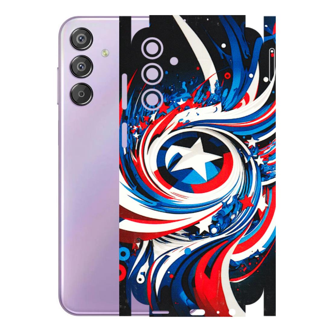 Samsung M/F/Note/Flip and C Phone Skins (All Models) - Captain America Logo - 3D Embossed Finish (L-307) Samsung Galaxy F15 (5G)