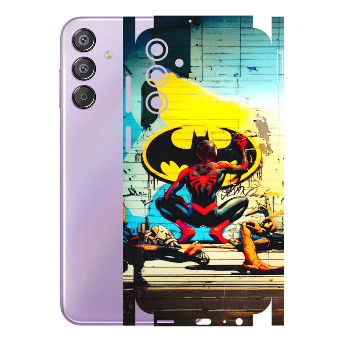Samsung M/F/Note/Flip and C Phone Skins (All Models) - New Spiderman Bat Logo - 3D Embossed Finish (L-309) Samsung Galaxy F15 (5G)