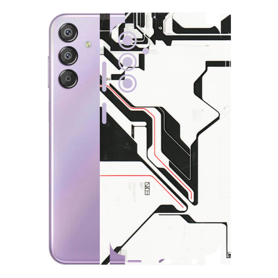Samsung M/F/Note/Flip and C Phone Skins (All Models) - White Techy Logo - 3D Embossed Finish (L-312) Samsung Galaxy F15 (5G)