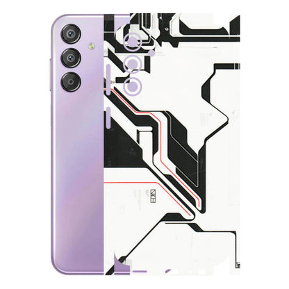 Samsung M/F/Note/Flip and C Phone Skins (All Models) - White Techy Logo - 3D Embossed Finish (L-312) Samsung Galaxy F15 (5G)