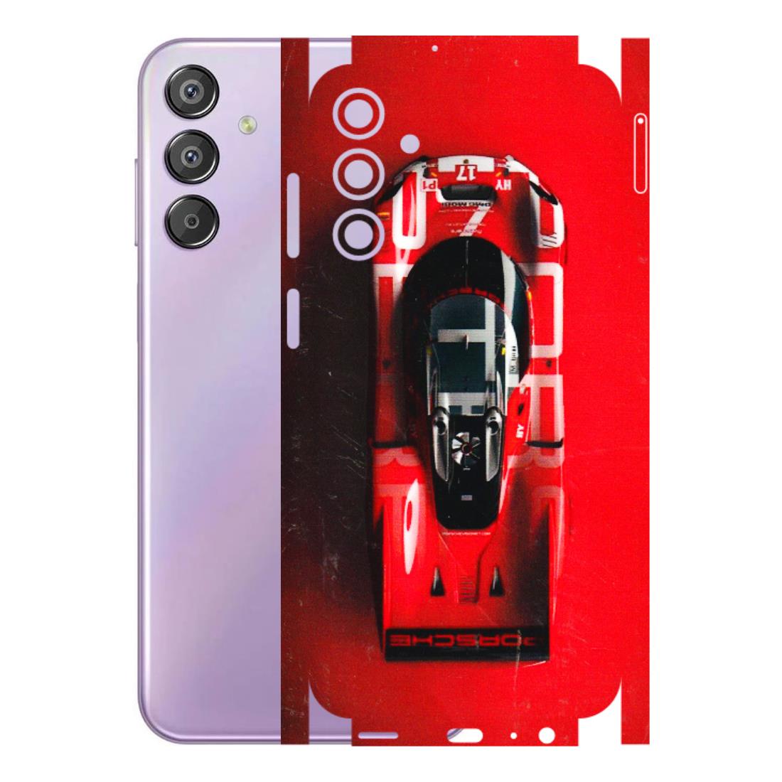 Samsung M/F/Note/Flip and C Phone Skins (All Models) - Red Porsche Car Logo - 3D Embossed Finish (L-315) Samsung Galaxy F15 (5G)