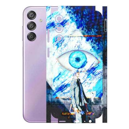 Samsung M/F/Note/Flip and C Phone Skins (All Models) - Anime Sea Blue Eye - 3D Embossed Finish (L-318) Samsung Galaxy F15 (5G)