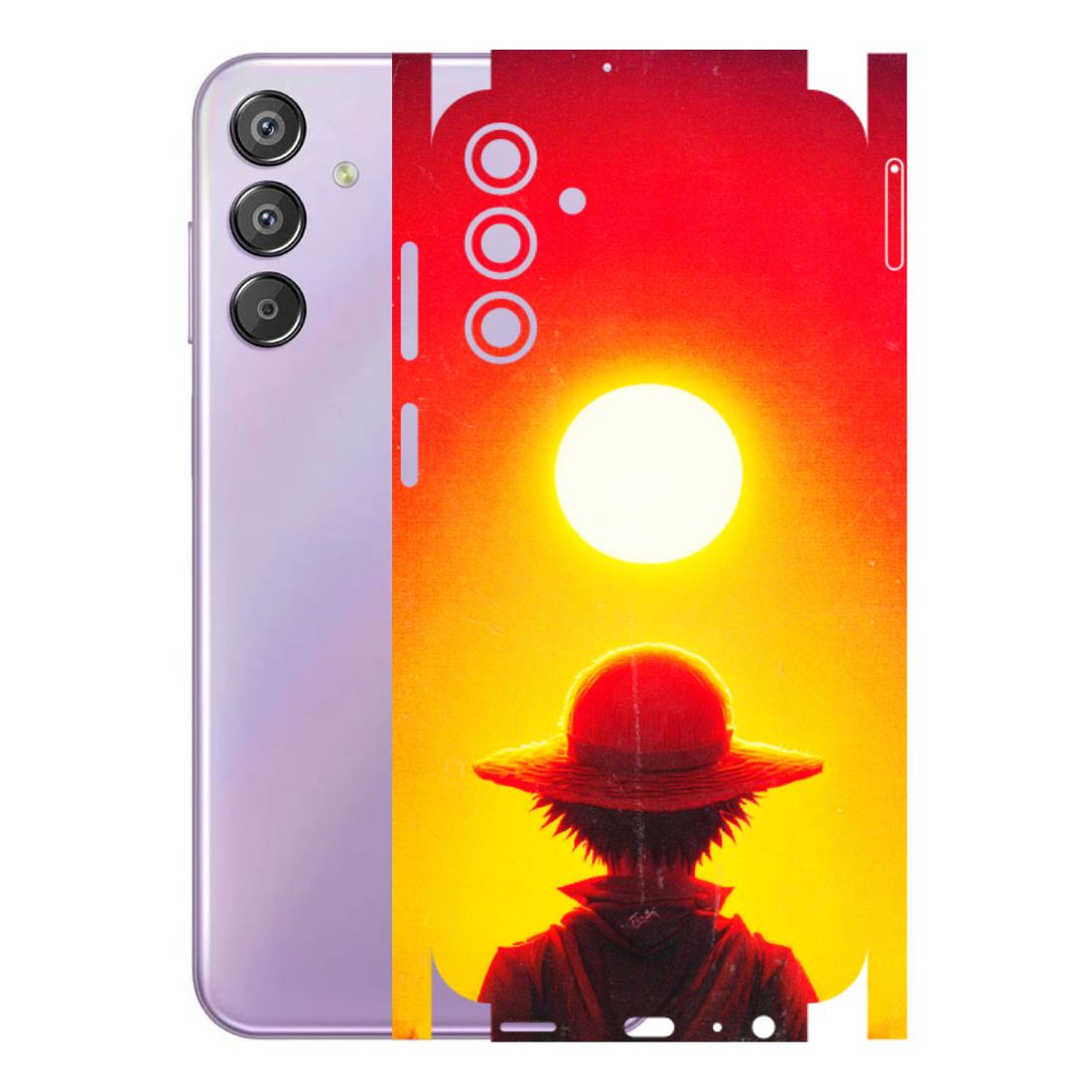 Samsung M/F/Note/Flip and C Phone Skins (All Models) - Cool Sunset With Monkey D.Luffy Anime - 3D Embossed Finish (L-329) Samsung Galaxy F15 (5G)