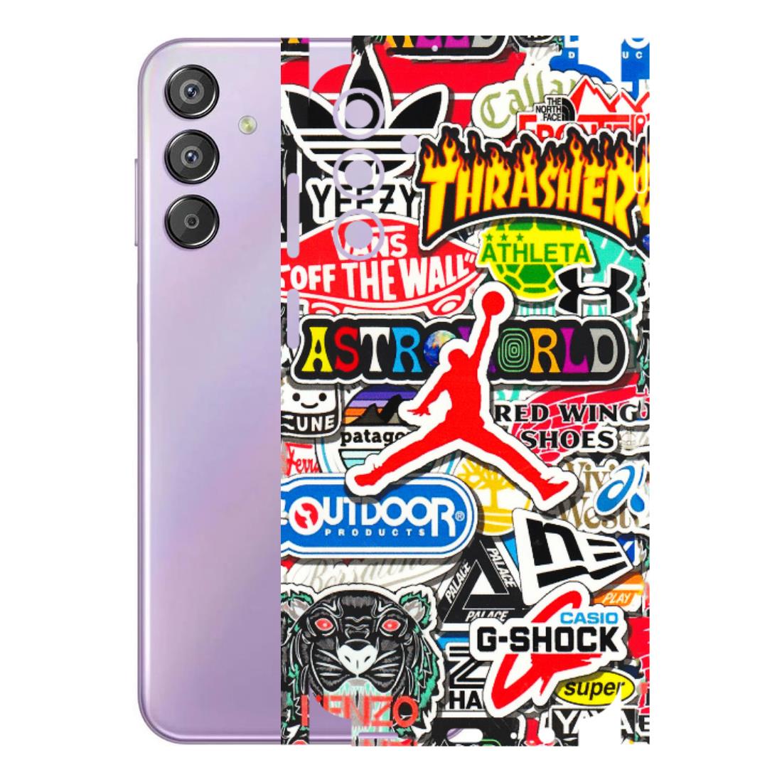 Samsung M/F/Note/Flip and C Phone Skins (All Models) - Multi Brands Sticker Graffiti - 3D Embossed Finish (L-37) Samsung Galaxy F15 (5G)