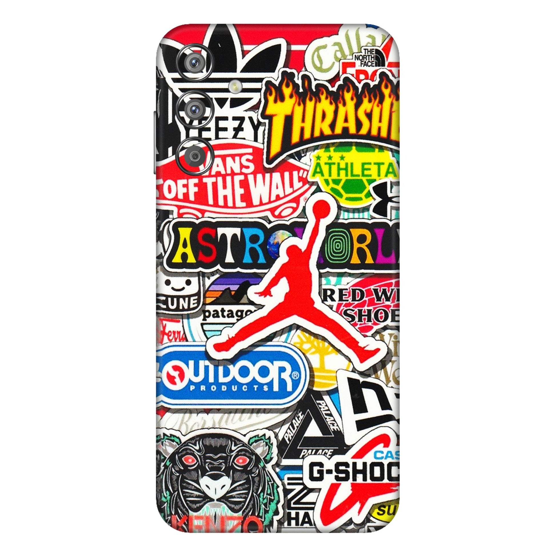 Samsung M/F/Note/Flip and C Phone Skins (All Models) - Multi Brands Sticker Graffiti - 3D Embossed Finish (L-37) Samsung Galaxy F15 (5G)