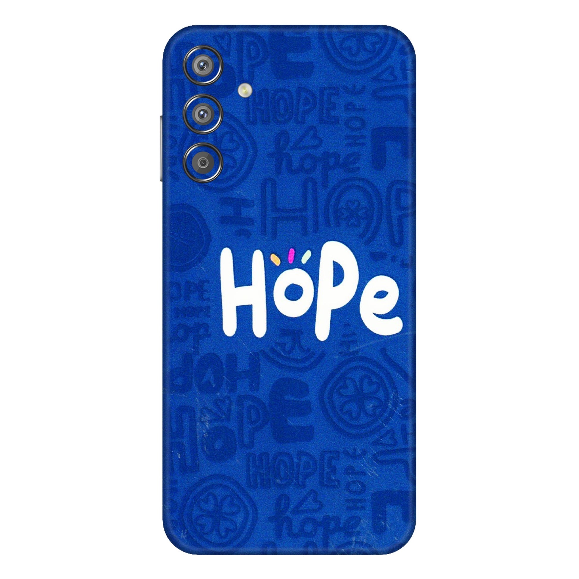 Samsung M/F/Note/Flip and C Phone Skins (All Models) - Hope Doodles Blue - 3D Embossed Finish (L-43) Samsung Galaxy F15 (5G)