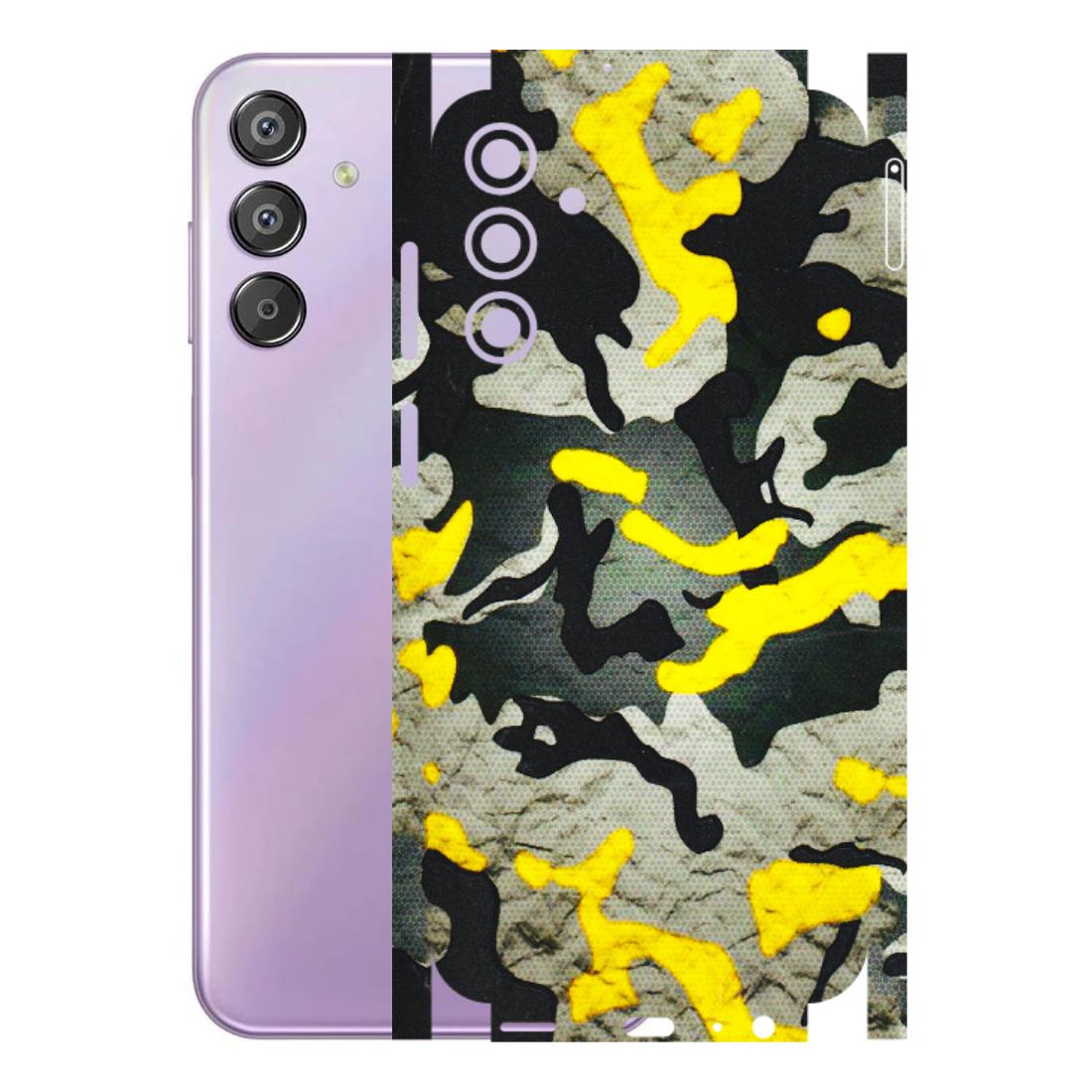 Samsung M/F/Note/Flip and C Phone Skins (All Models) - Yellow Camouflage - 3D Embossed Finish (L-61) Samsung Galaxy F15 (5G)