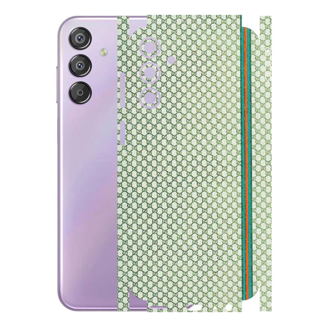Samsung M/F/Note/Flip and C Phone Skins (All Models) - Gucci Fabric Pattern - 3D Embossed Finish (L-73) Samsung Galaxy F15 (5G)