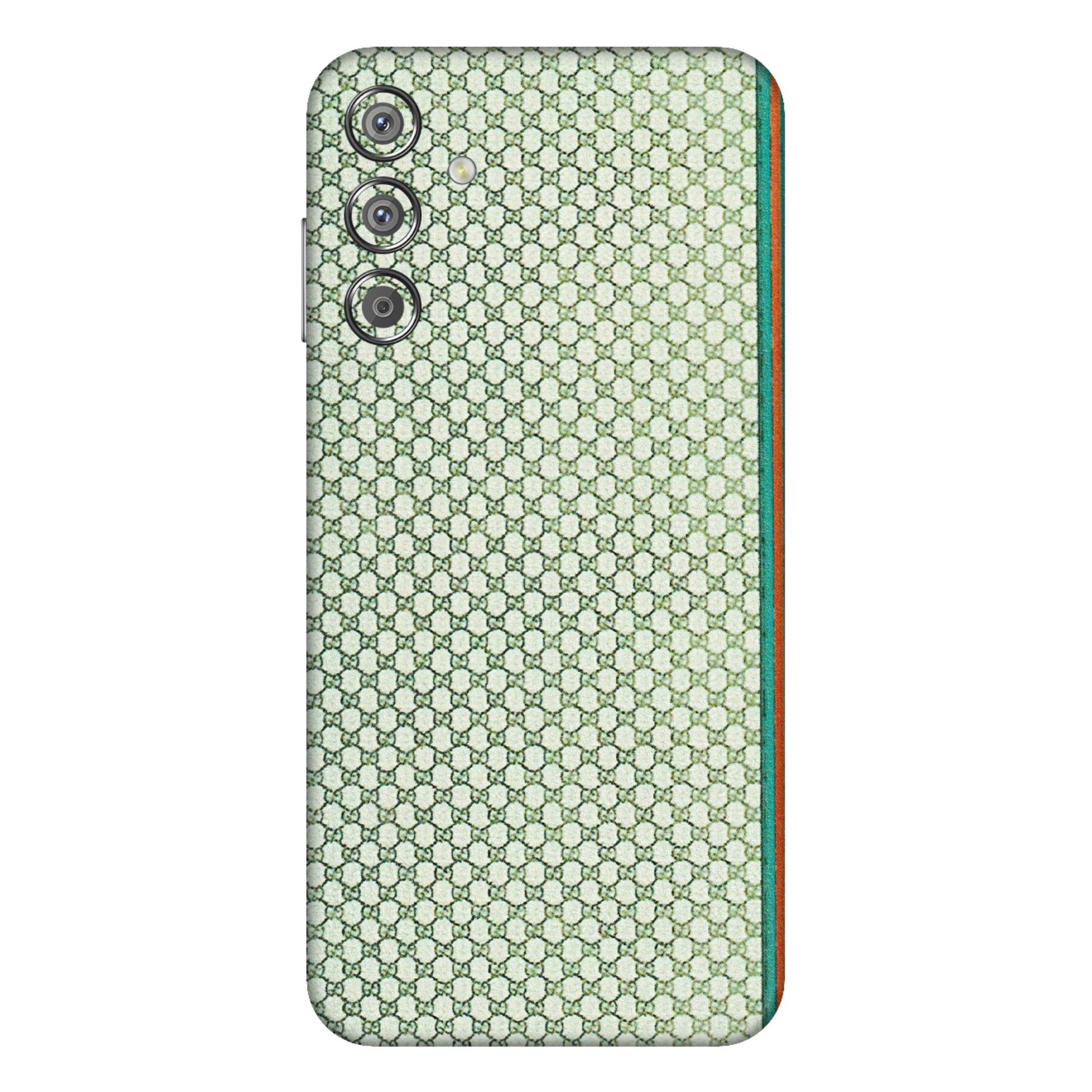 Samsung M/F/Note/Flip and C Phone Skins (All Models) - Gucci Fabric Pattern - 3D Embossed Finish (L-73) Samsung Galaxy F15 (5G)