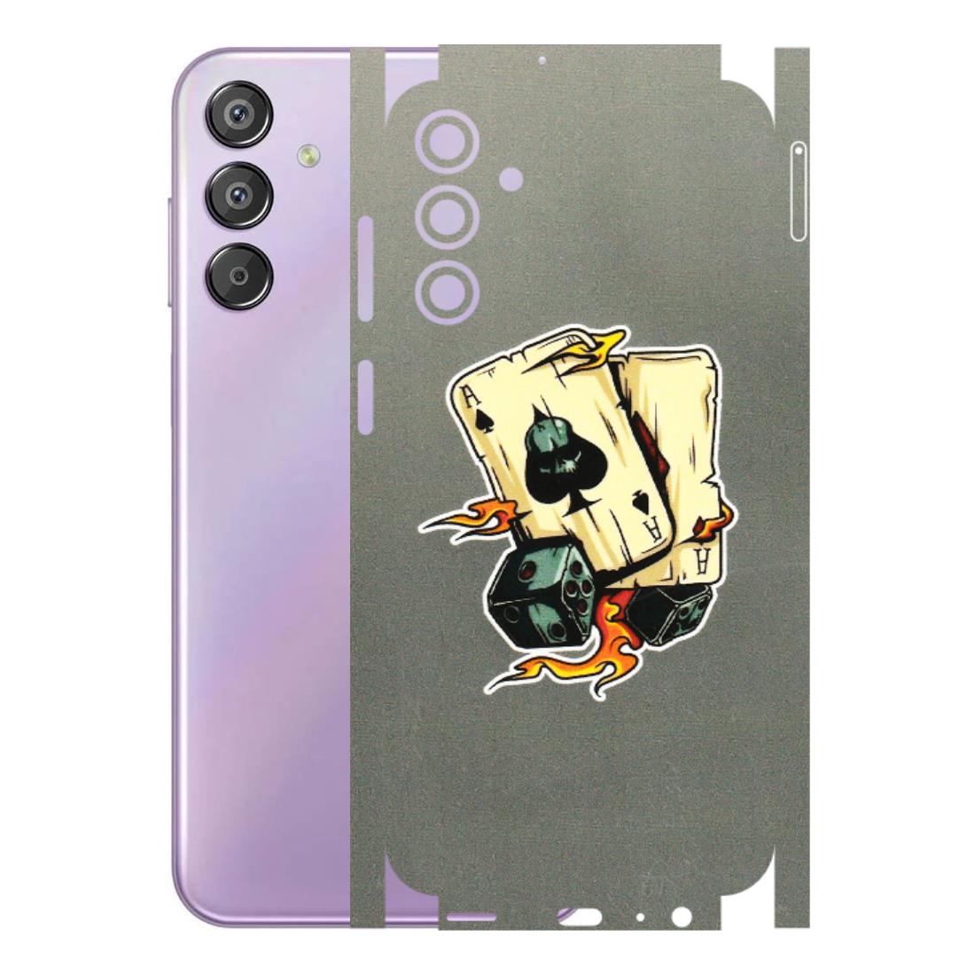 Samsung M/F/Note/Flip and C Phone Skins (All Models) - Grey Cards Of Ace - 3D Embossed Finish (L-77) Samsung Galaxy F15 (5G)