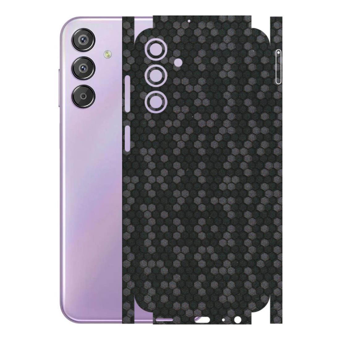 Samsung M/F/Note/Flip and C Phone Skins (All Models) - Black Grey Honeycomb Sober - 3D Embossed Finish (L-85) Samsung Galaxy F15 (5G)