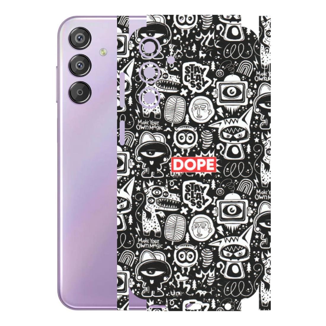Samsung M/F/Note/Flip and C Phone Skins (All Models) - Dope Stay Classy Black Doodles - Matte Finish (M-126) Samsung Galaxy F15 (5G)