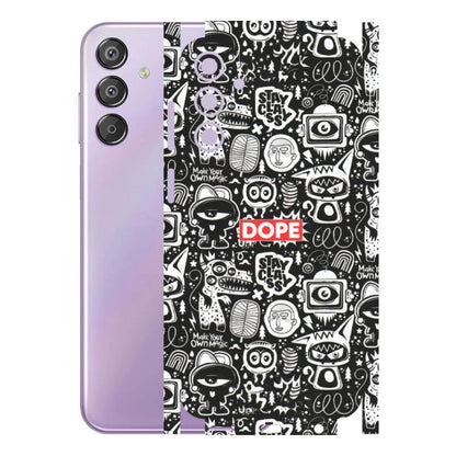 Samsung M/F/Note/Flip and C Phone Skins (All Models) - Dope Stay Classy Black Doodles - Matte Finish (M-126) Samsung Galaxy F15 (5G)