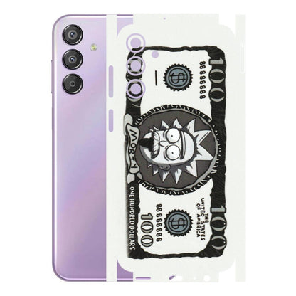 Samsung M/F/Note/Flip and C Phone Skins (All Models) - Rick And Morty Hundred Dollar Anime - Matte Finish (M-161) Samsung Galaxy F15 (5G)