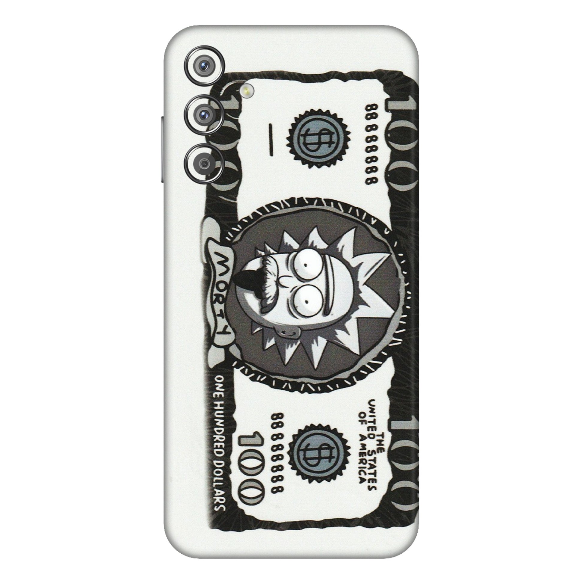 Samsung M/F/Note/Flip and C Phone Skins (All Models) - Rick And Morty Hundred Dollar Anime - Matte Finish (M-161) Samsung Galaxy F15 (5G)