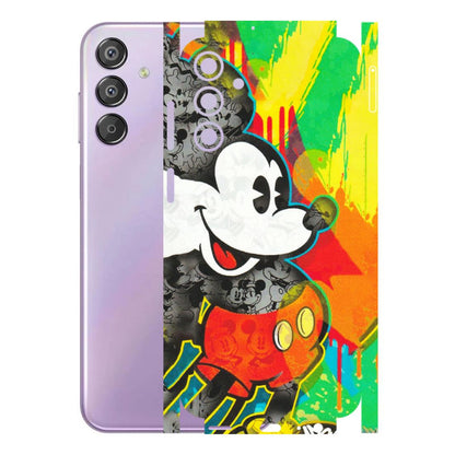Samsung M/F/Note/Flip and C Phone Skins (All Models) - Multiple Mickey With Colourful Texture - Matte Finish (M-84) Samsung Galaxy F15 (5G)
