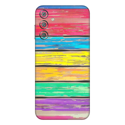 Samsung M/F/Note/Flip and C Phone Skins (All Models) - Multi Colour Wooden Wall - Matte Finish (M-96) Samsung Galaxy F15 (5G)