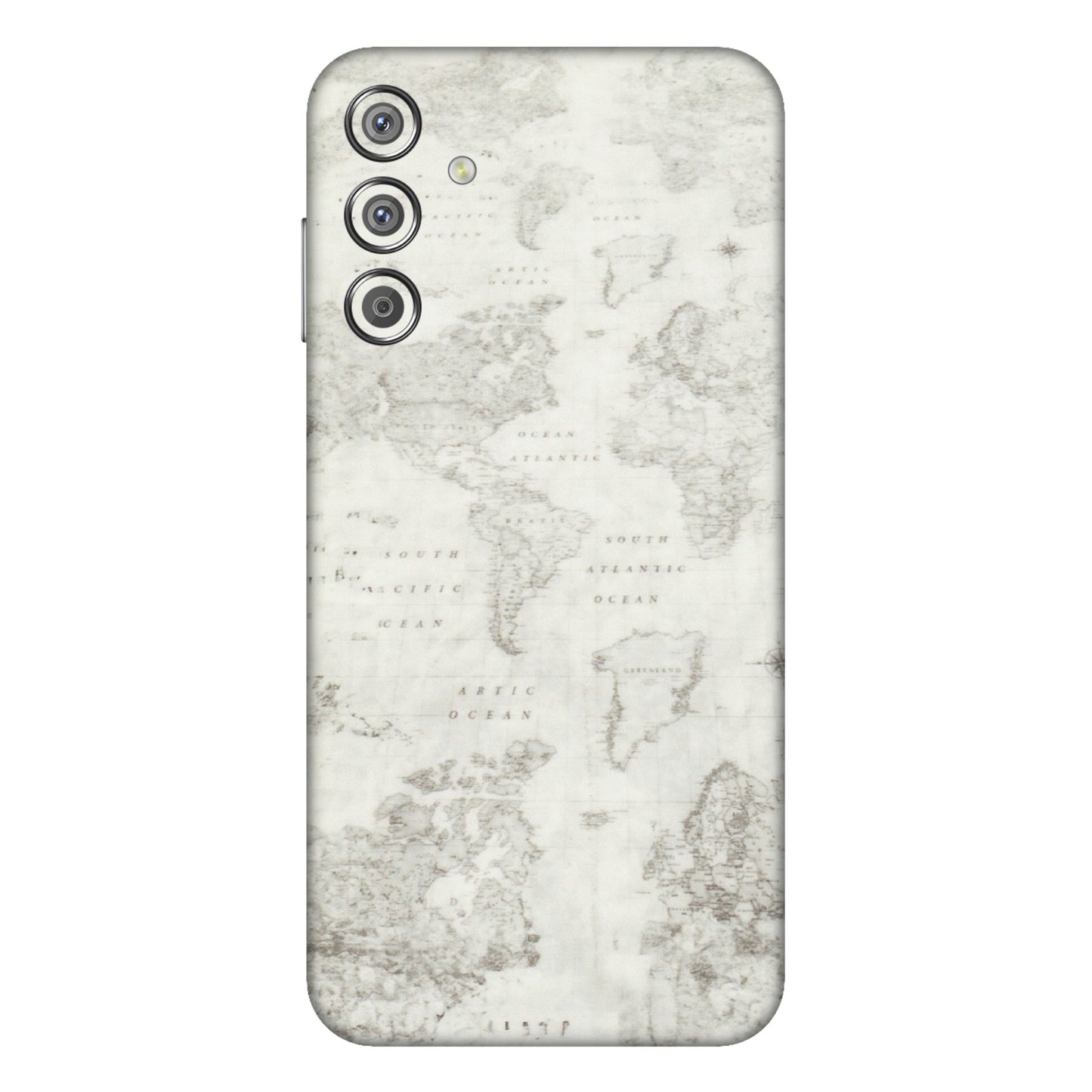 Samsung M/F/Note/Flip and C Phone Skins (All Models) - World Travel Map - Transparent Finish (T-04) Samsung Galaxy F15 (5G)