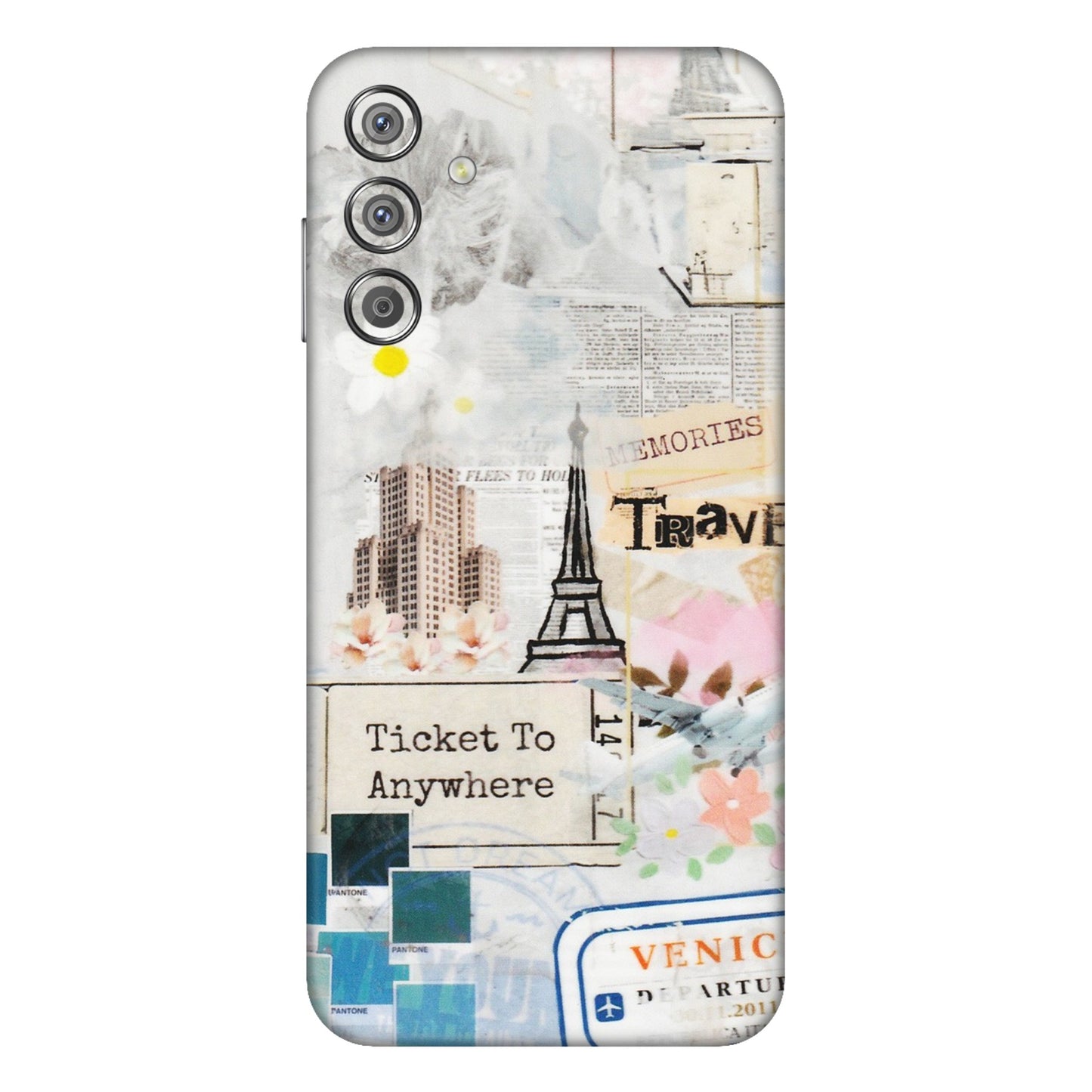 Samsung M/F/Note/Flip and C Phone Skins (All Models) - Travel Memories - Transparent Finish (T-09) Samsung Galaxy F15 (5G)