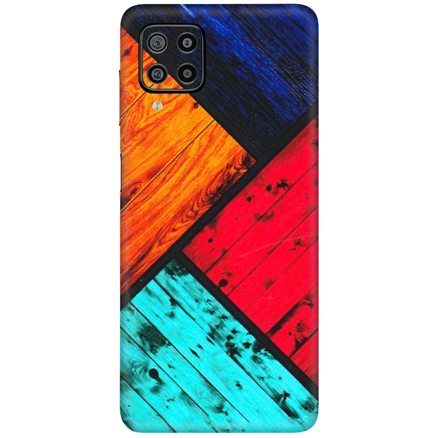 Samsung M/F/Note/Flip and C Phone Skins (All Models) - Colourful Wood Panels Abstract - 3D Embossed Finish (L-09) Samsung Galaxy F22