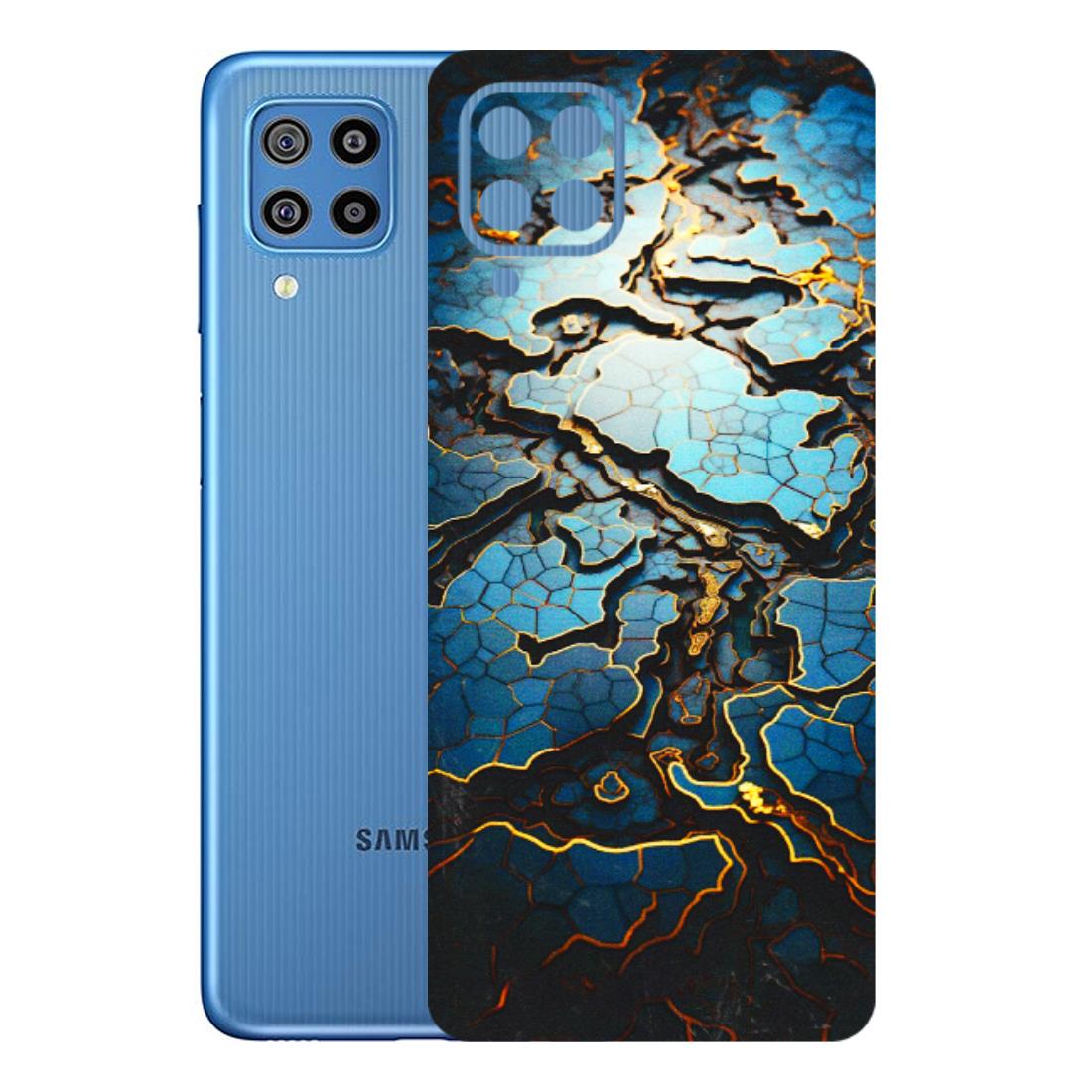 Samsung M/F/Note/Flip and C Phone Skins (All Models) - Blue Gold Abstract - 3D Embossed Finish (L-11) Samsung Galaxy F22
