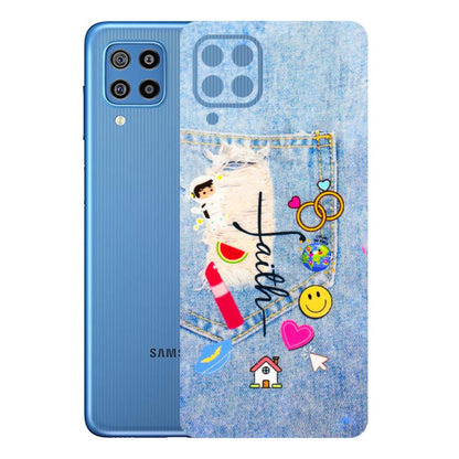 Samsung M/F/Note/Flip and C Phone Skins (All Models) - Denim Jeans Pocket - 3D Embossed Finish (L-134) Samsung Galaxy F22