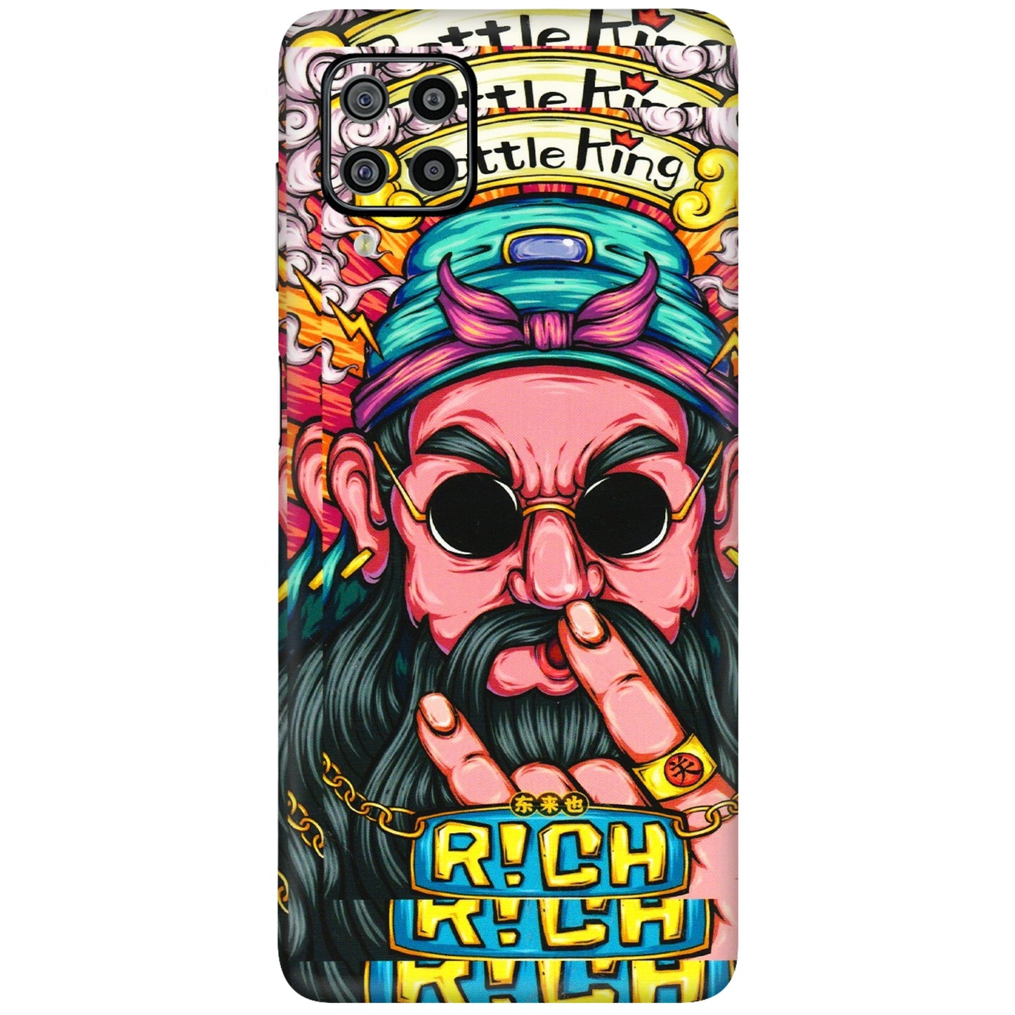 Samsung M/F/Note/Flip and C Phone Skins (All Models) - Battle King Dude Face - 3D Embossed Finish (L-178) Samsung Galaxy F22