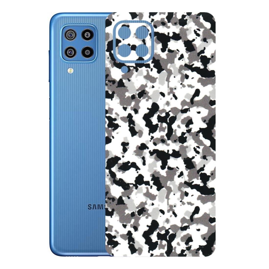 Samsung M/F/Note/Flip and C Phone Skins (All Models) - White Black Camouflage - 3D Embossed Finish (L-18) Samsung Galaxy F22