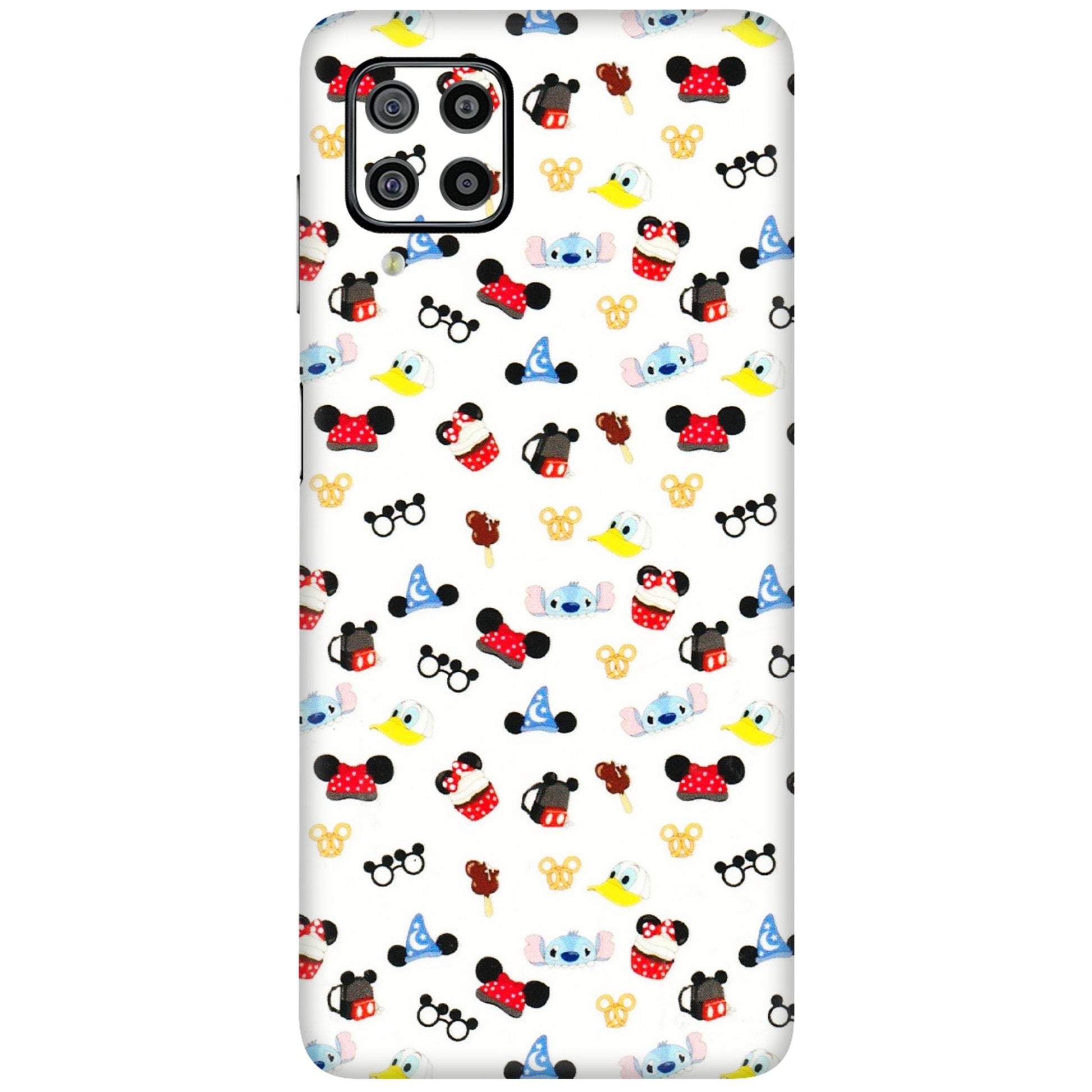 Samsung M/F/Note/Flip and C Phone Skins (All Models) - Minnie Mouse & Donald Doodles s - 3D Embossed Finish (L-194) Samsung Galaxy F22