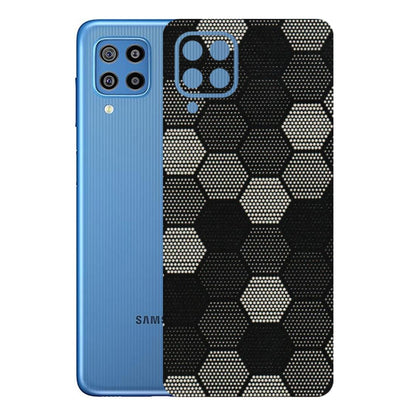 Samsung M/F/Note/Flip and C Phone Skins (All Models) - Black & White Dotted Honeycomb Texture - 3D Embossed Finish (L-202) Samsung Galaxy F22