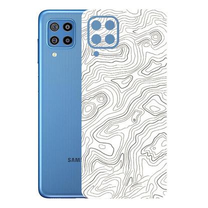 Samsung M/F/Note/Flip and C Phone Skins (All Models) - White Black Swirls - 3D Embossed Finish (L-219) Samsung Galaxy F22