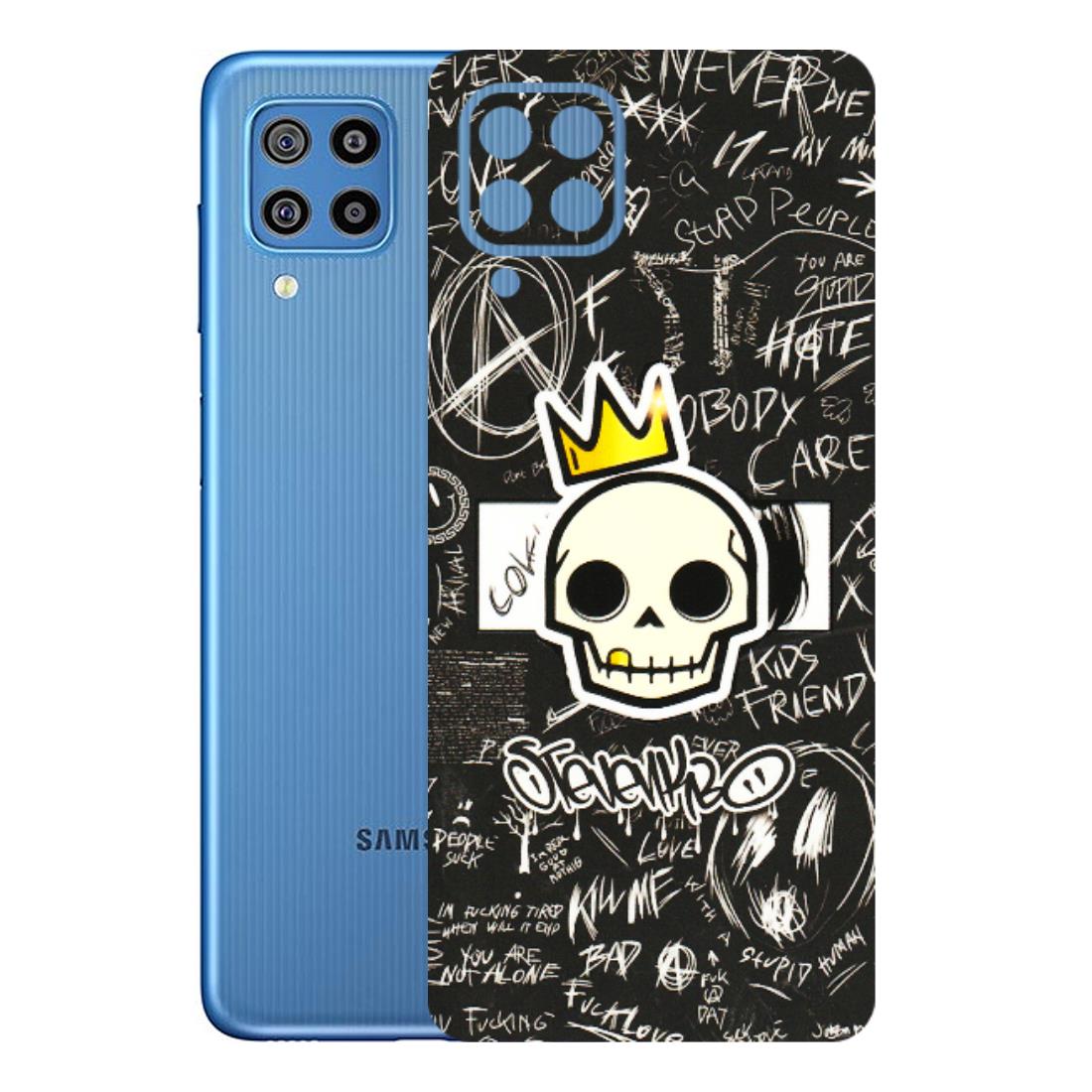 Samsung M/F/Note/Flip and C Phone Skins (All Models) - Funny Skull Black Chalk Grafitti - 3D Embossed Finish (L-22) Samsung Galaxy F22