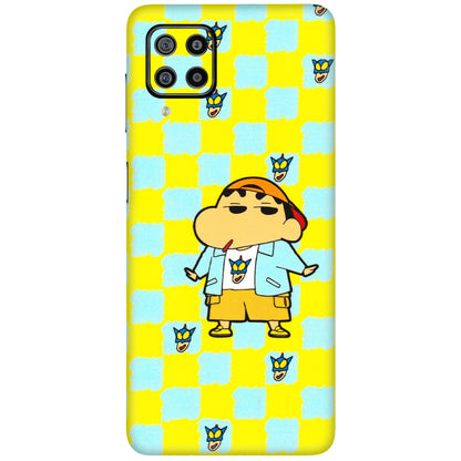 Samsung M/F/Note/Flip and C Phone Skins (All Models) - Yellow Blue Shinchan Cute - 3D Embossed Finish (L-221) Samsung Galaxy F22