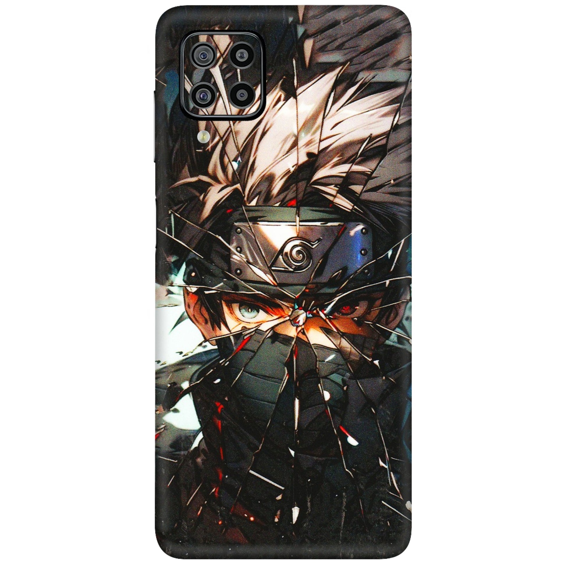 Samsung M/F/Note/Flip and C Phone Skins (All Models) - Kakashi Shattered Glass Effect - 3D Embossed Finish (L-237) Samsung Galaxy F22