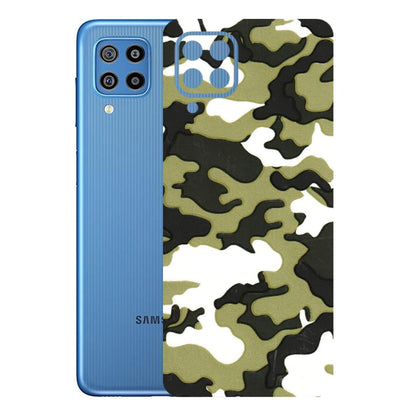Samsung M/F/Note/Flip and C Phone Skins (All Models) - Camouflages White And Green - 3D Embossed Finish (L-243) Samsung Galaxy F22