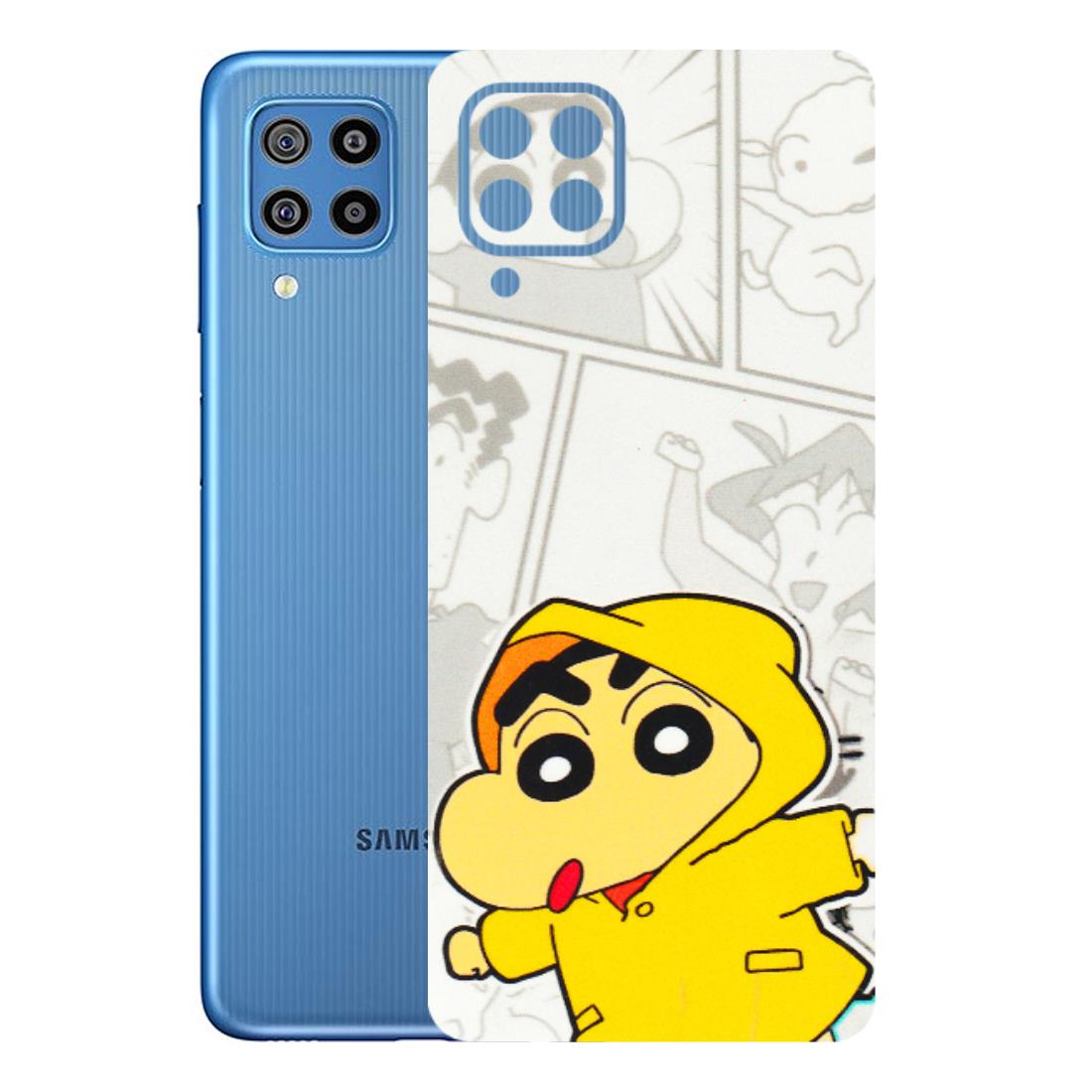 Samsung M/F/Note/Flip and C Phone Skins (All Models) - Yellow Shinchan Comic - 3D Embossed Finish (L-246) Samsung Galaxy F22