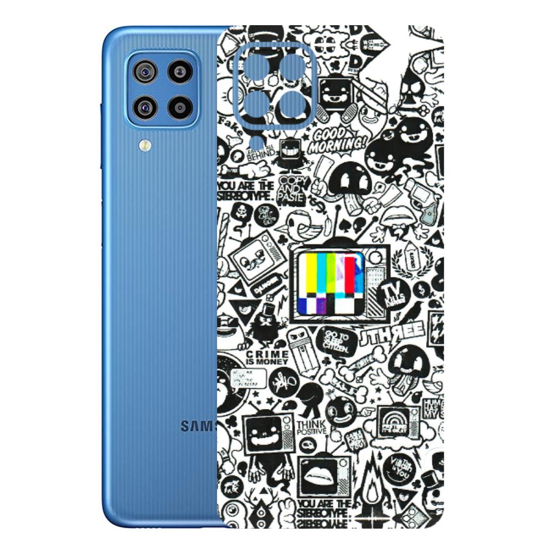 Samsung M/F/Note/Flip and C Phone Skins (All Models) - Doodles Positive Art - 3D Embossed Finish (L-263) Samsung Galaxy F22