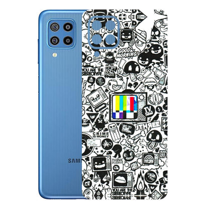Samsung M/F/Note/Flip and C Phone Skins (All Models) - Doodles Positive Art - 3D Embossed Finish (L-263) Samsung Galaxy F22